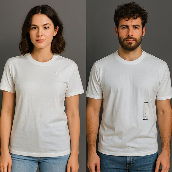 Nike White Tee Unisex Size M | Classic Crew Neck Short Sleeve T-Shirt - Picture 1 of 6